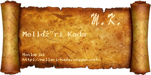 Mellári Kada névjegykártya